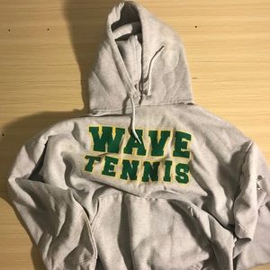 Wave Tennis Heather Grey Pull Over Hoodie